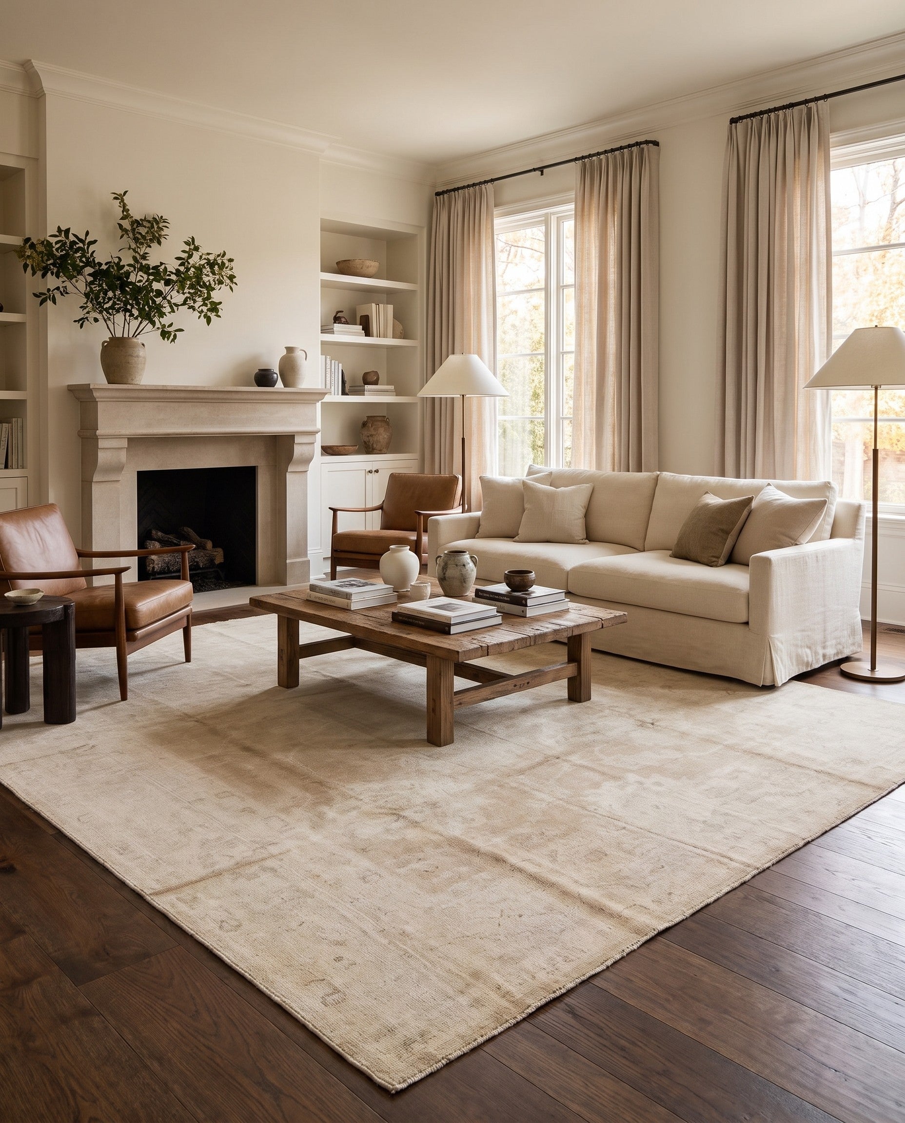 8' 11 x 11' 11 Hand Knotted Oushak Wool Rug