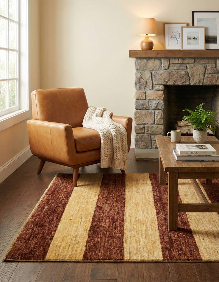 Detail image of 3' 5 x 4' 9 Hand Knotted Modern Ziegler Oriental Rug