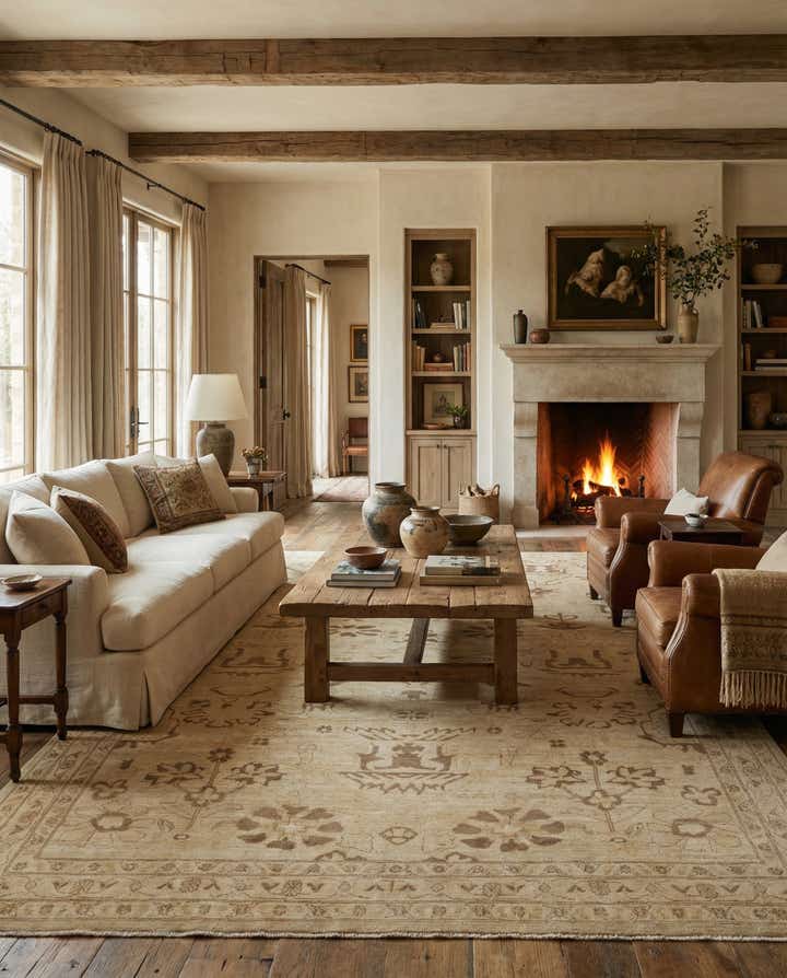 9' 2 x 12' 7 Hand Knotted Oushak Wool Rug