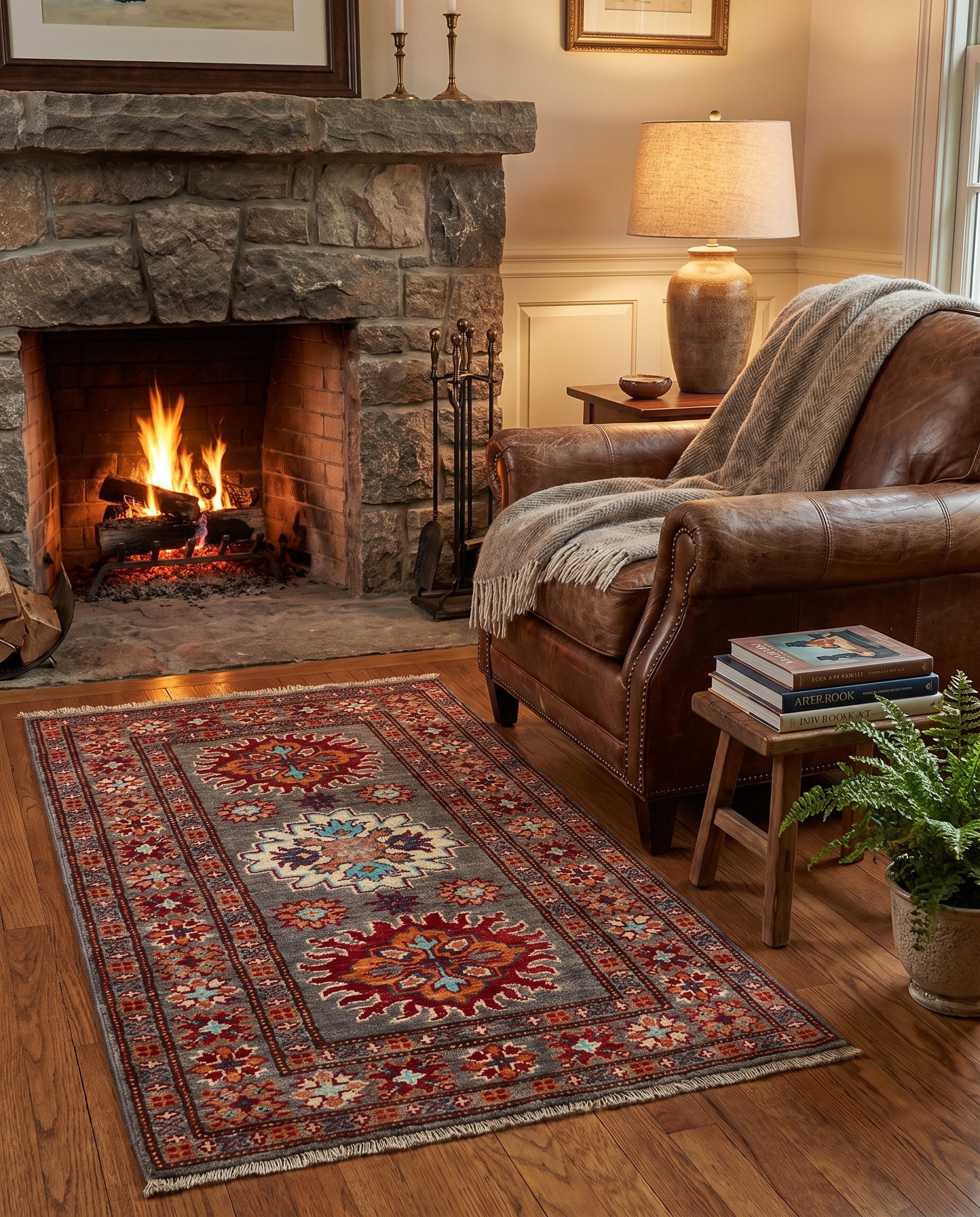 2' x 3' 3 Hand Knotted Kazak Rug