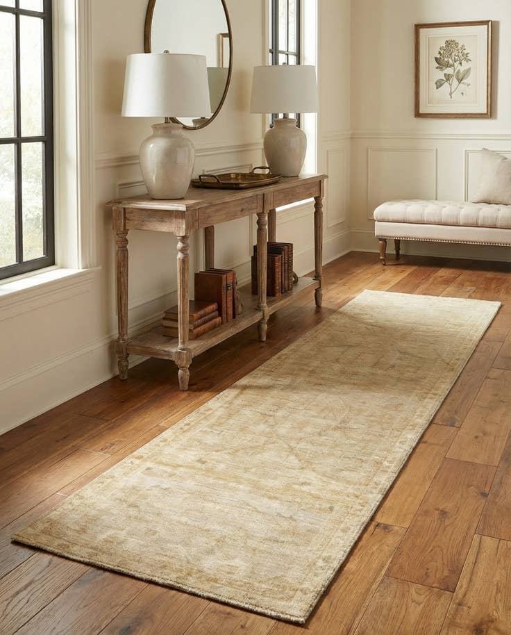 Detail image of 3' 3 x 11' 8 Hand Knotted Oushak Wool Runner Rug