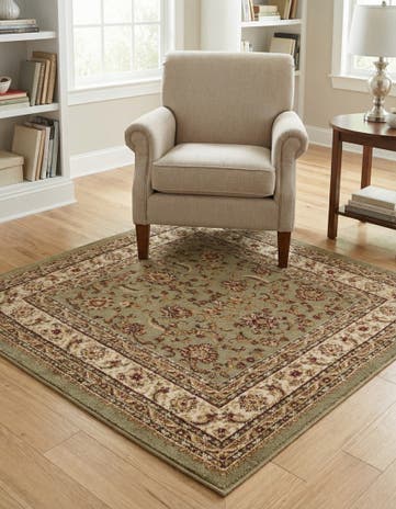Green Aditi Square Rug