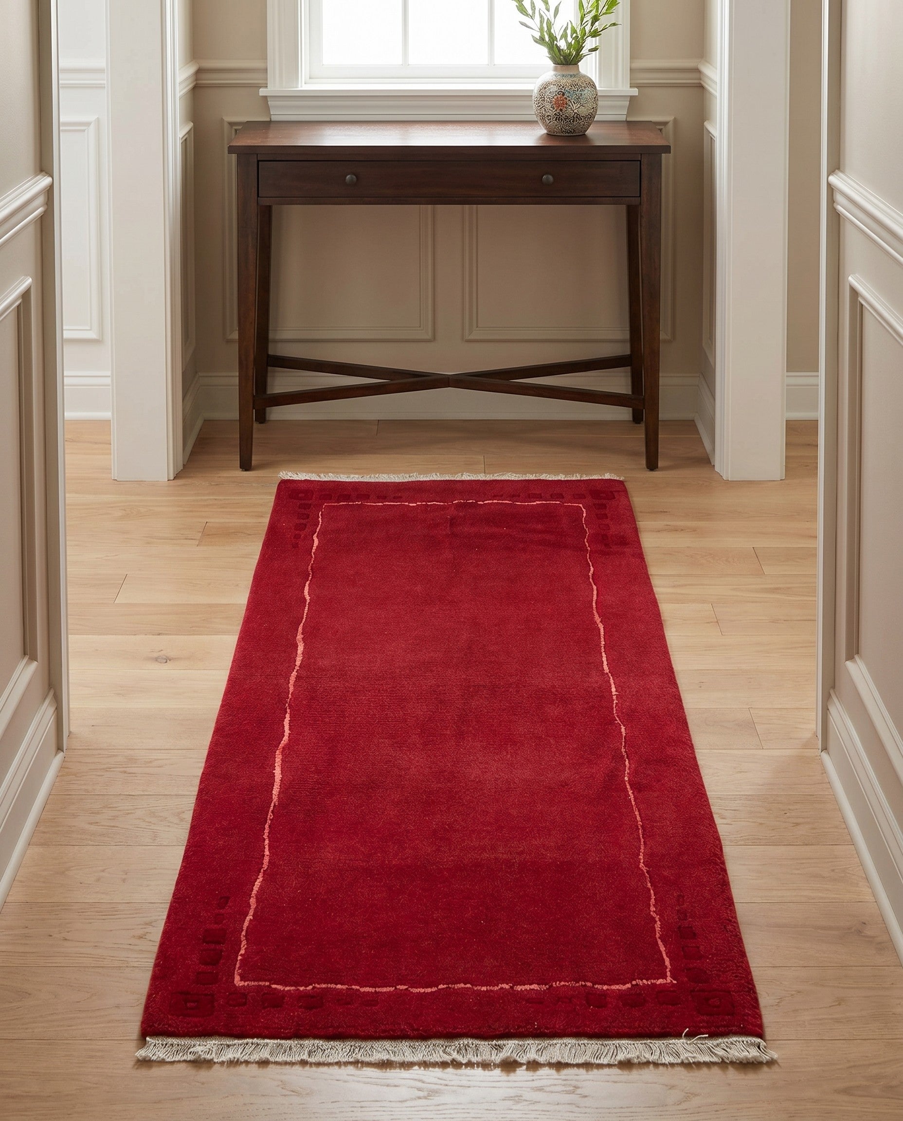2' 4 x 4' 7 Hand Knotted Nepal Runner Rug