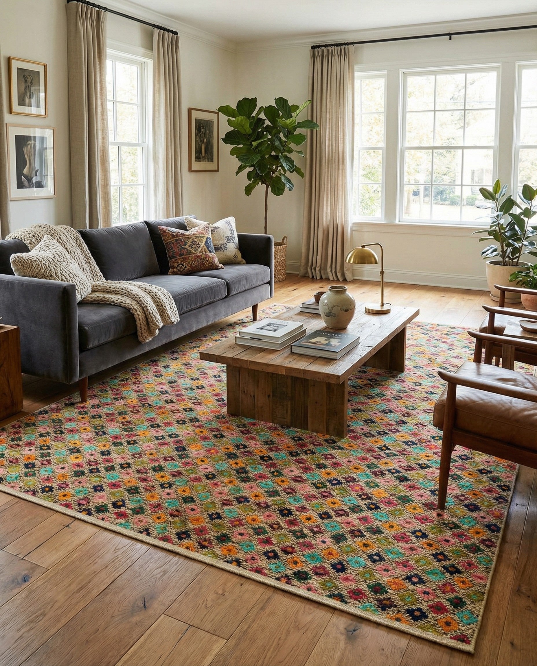 6' 11 x 9' 7 Hand Knotted Balouch Wool Rug