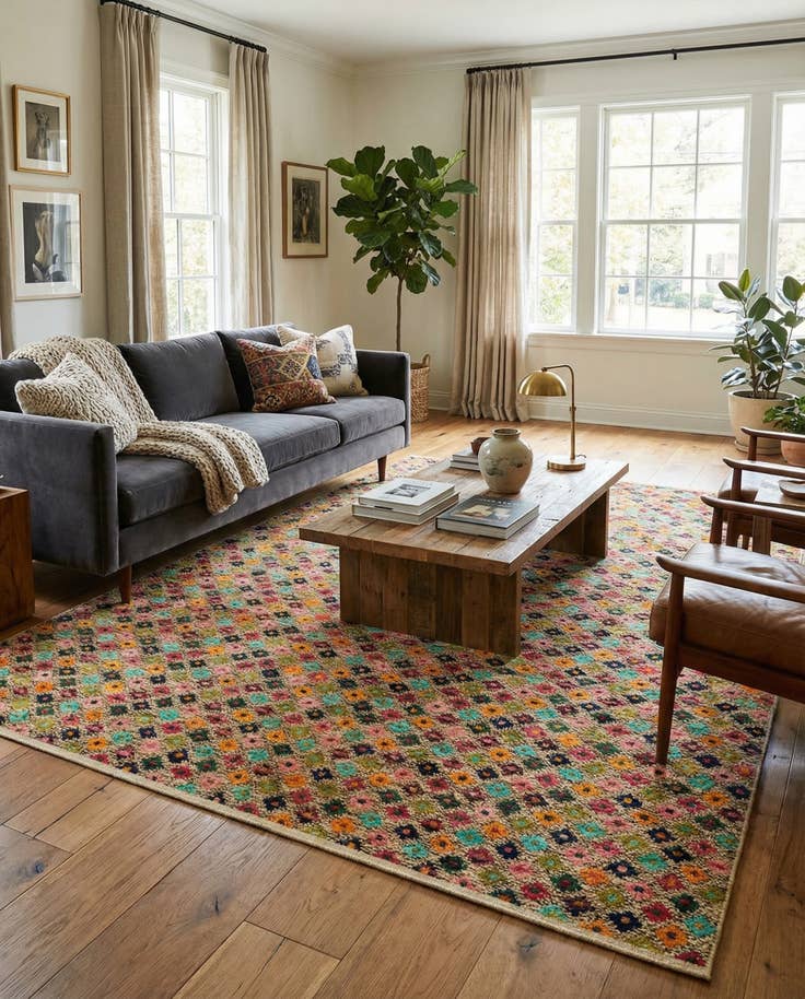 Detail image of 6' 11 x 9' 7 Hand Knotted Balouch Wool Rug