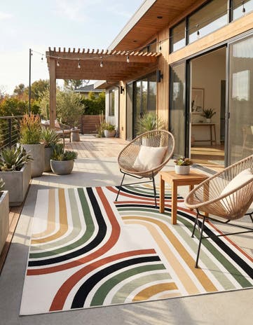 6' x 9' Easy-Clean Modern Indoor / Outdoor Rug