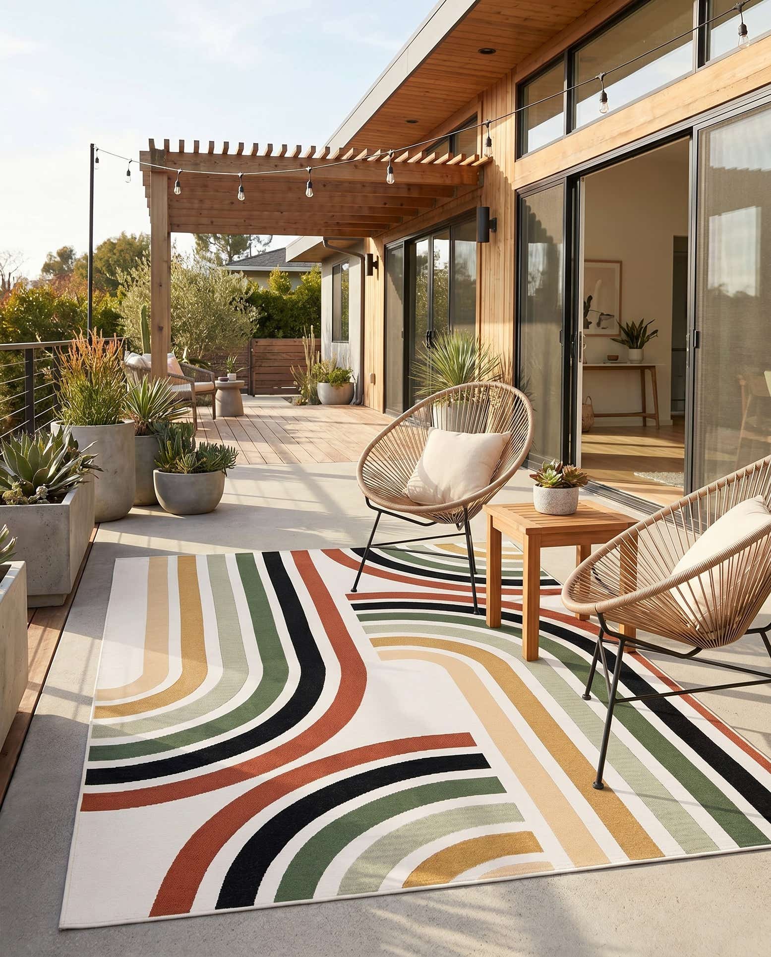 6' x 9' Easy-Clean Modern Indoor / Outdoor Rug