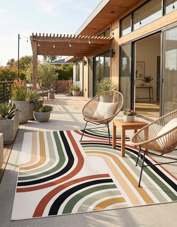6' x 9' Easy-Clean Modern Indoor / Outdoor Rug