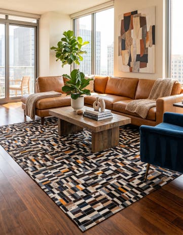 5' 1 x 7' 11 Cowhide - Patchwork Rug
