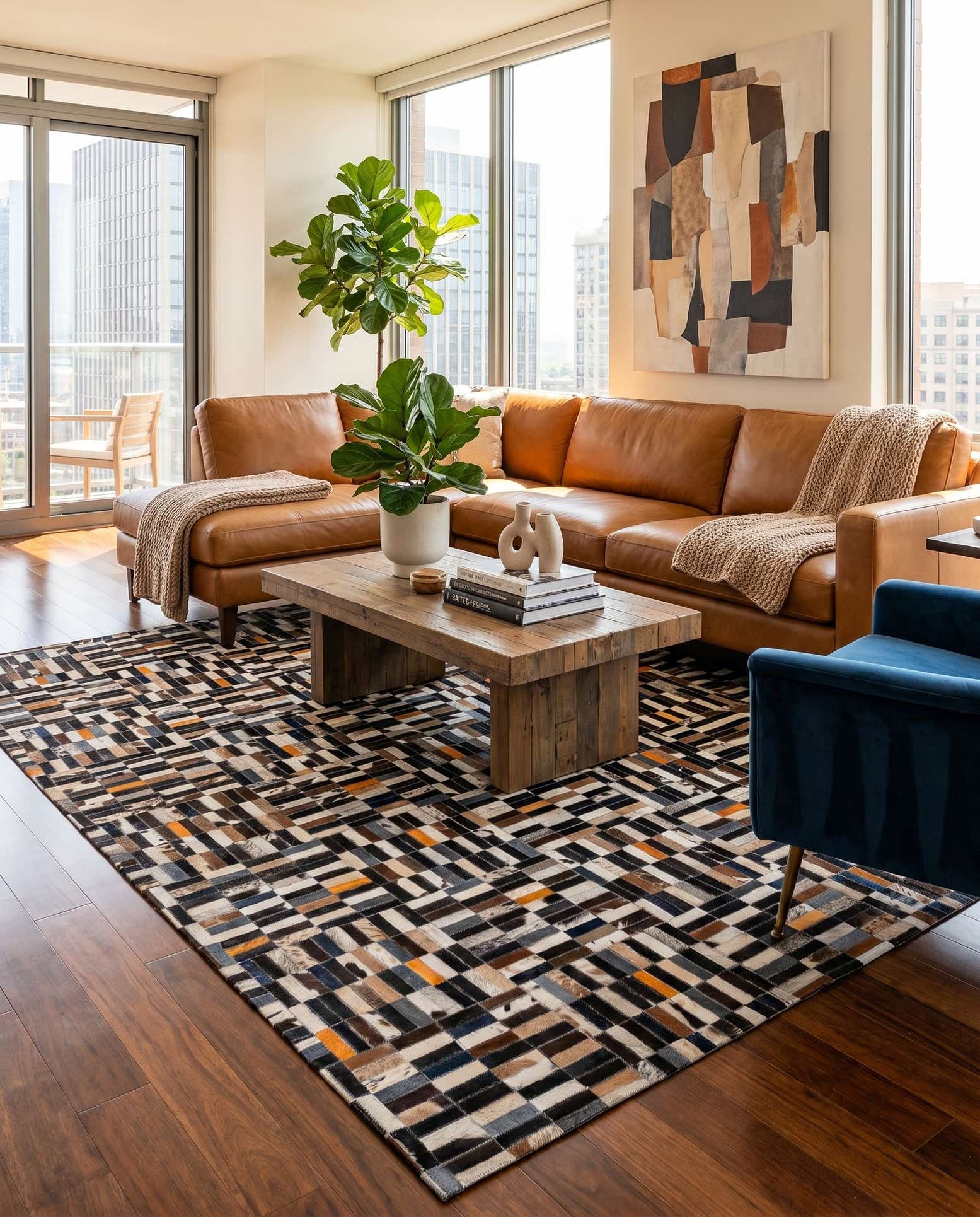 5' 1 x 7' 11 Cowhide - Patchwork Rug