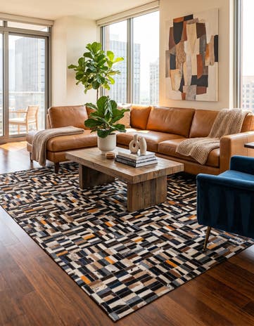 5' 1 x 7' 11 Cowhide - Patchwork Rug