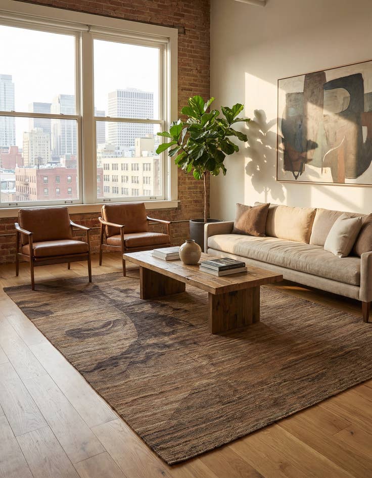 Detail image of 7' x 9' 8 Hand Woven Kilim Modern Wool Rug