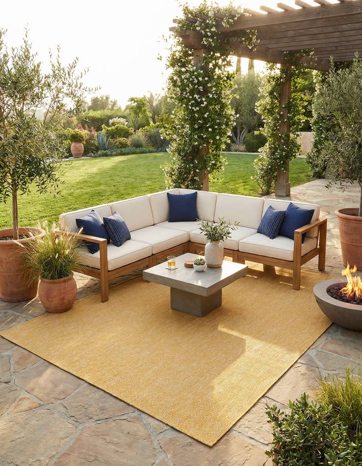 Detail image of 7' 10 x 11'  Washable Solid Indoor / Outdoor Rug