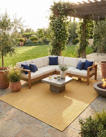 7' 10 x 11' Easy-Clean Solid Indoor / Outdoor Rug