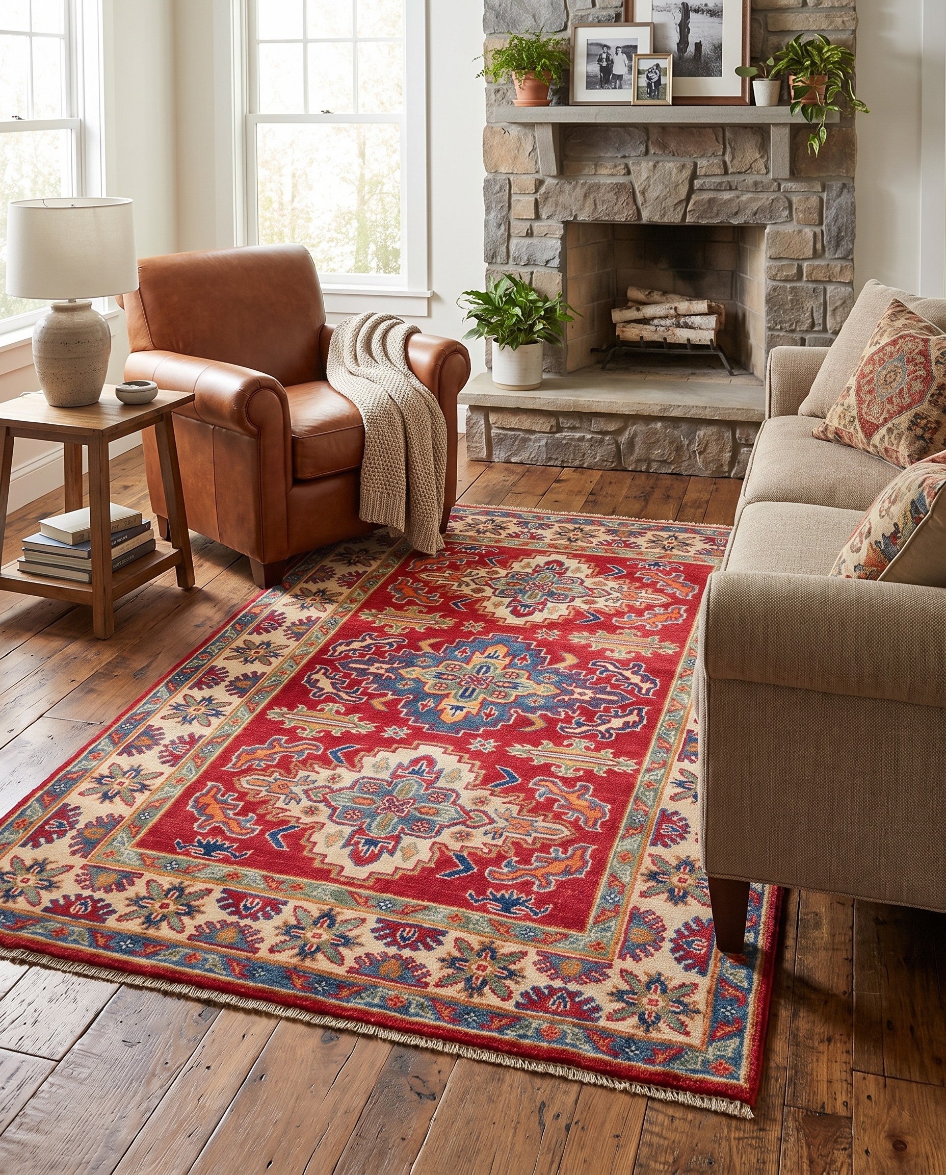 3' 3 x 4' 10 Hand Knotted Kazak Rug