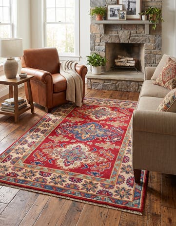3' 3 x 4' 10 Hand Knotted Kazak Rug