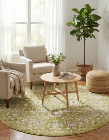 6' x 6' Modern Classical Round Rug
