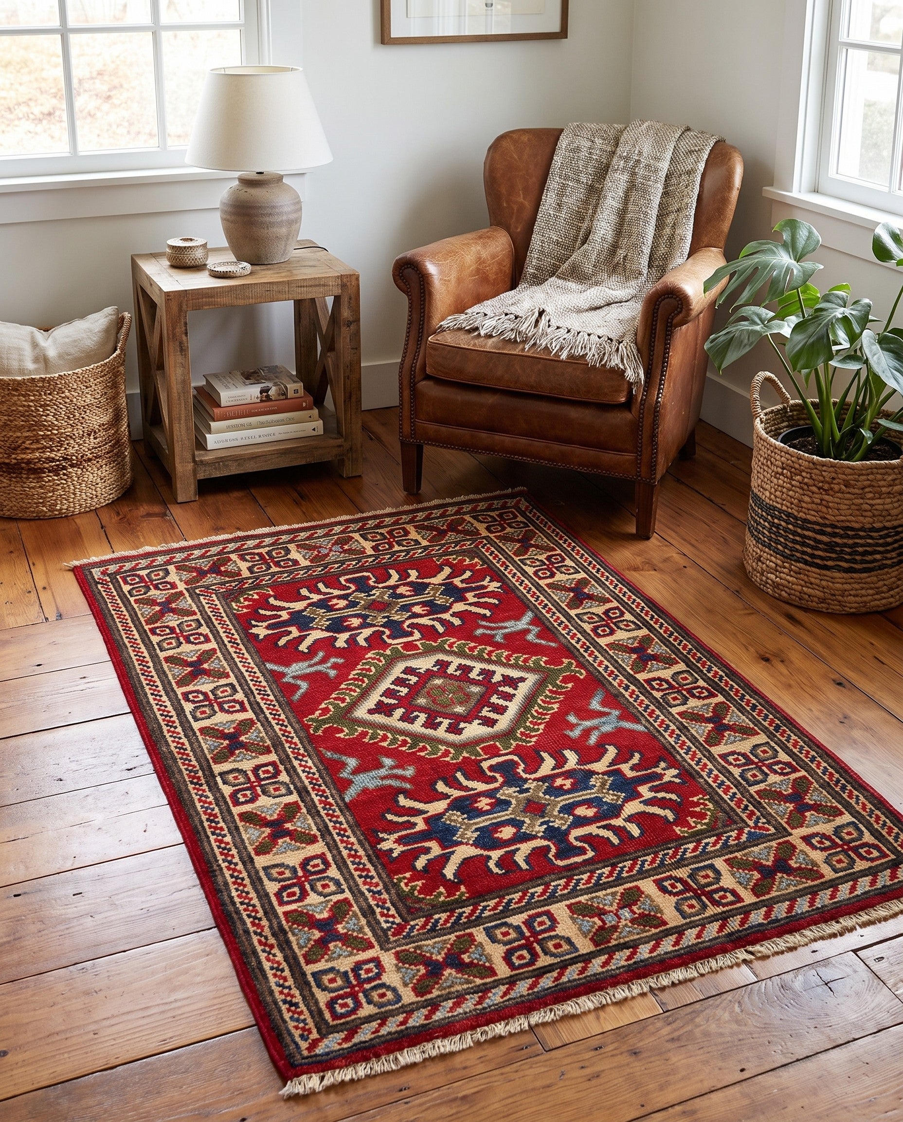 2' x 3' Hand Knotted Kazak Rug