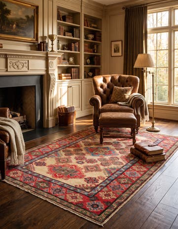 4' 7 x 6' 8 Hand Knotted Kazak Rug