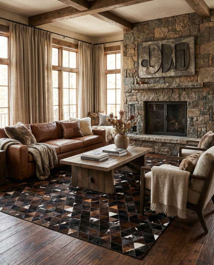 5' x 7' 10 Cowhide Stocks Rug