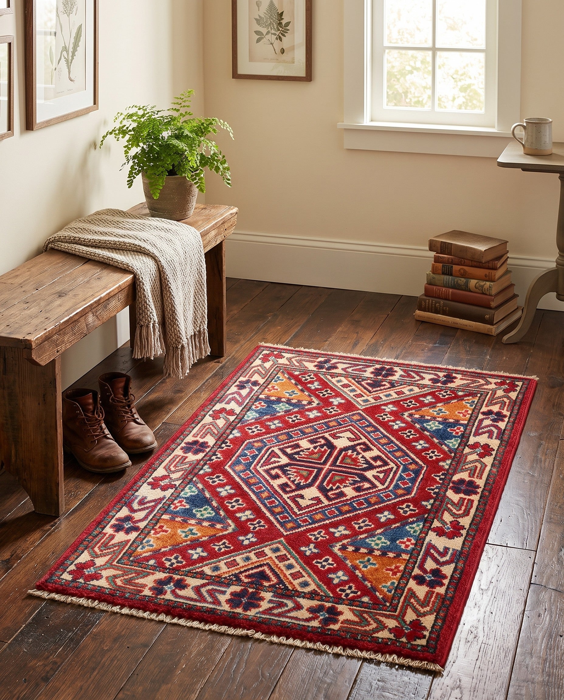 1' 11 x 2' 11 Hand Knotted Kazak Rug