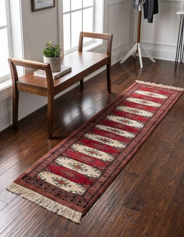 1' x 4' 10 Hand Knotted Bokhara Oriental Wool Runner Rug