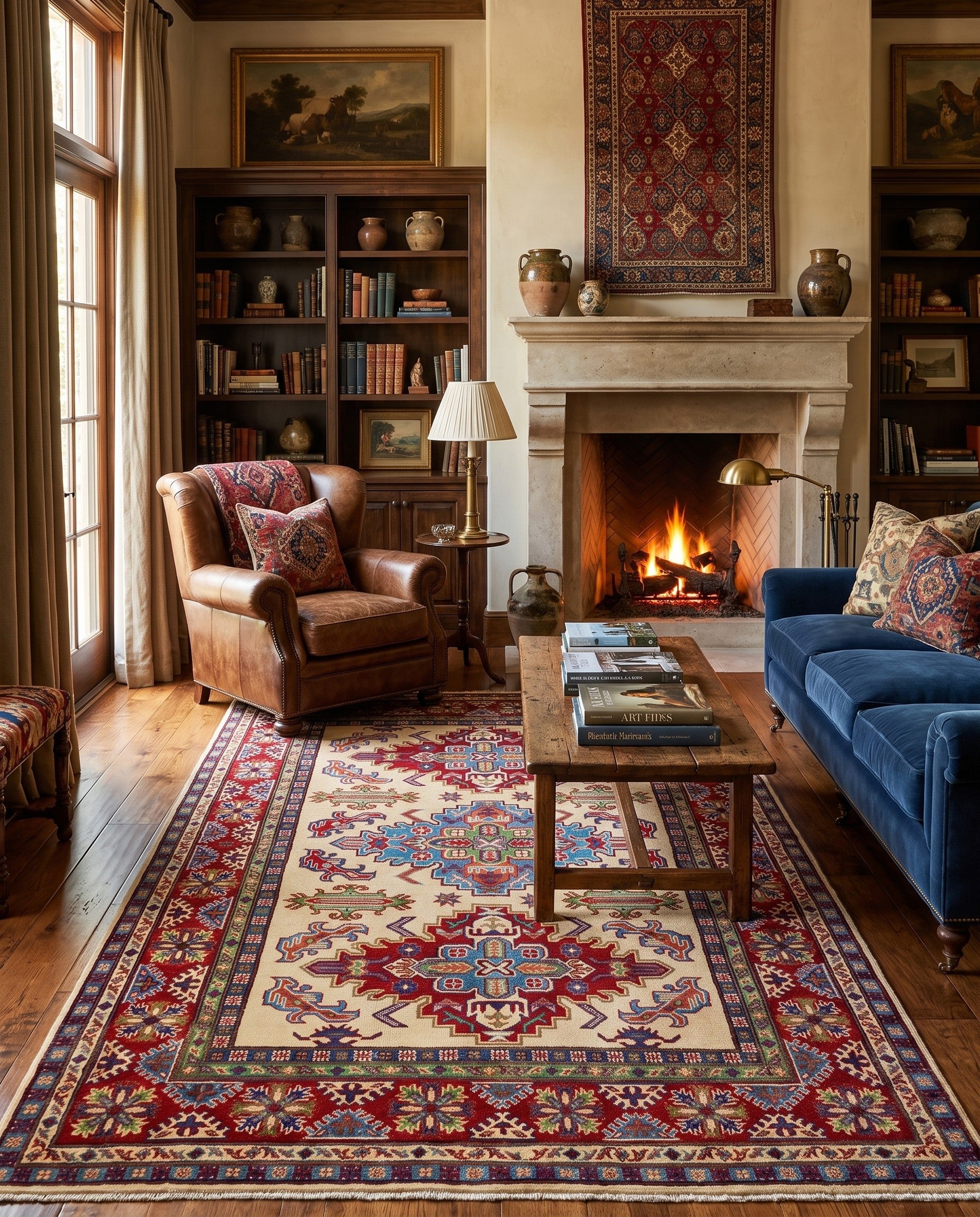 5' 7 x 7' 9 Hand Knotted Kazak Rug