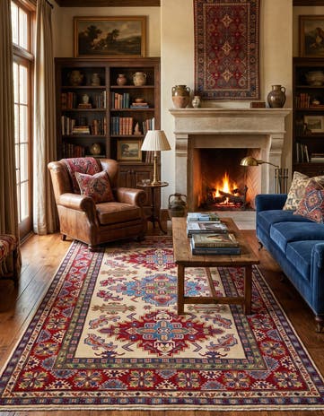 5' 7 x 7' 9 Hand Knotted Kazak Rug