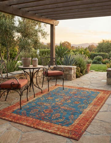 4' x 6' Easy-Clean Traditional Indoor / Outdoor Rug