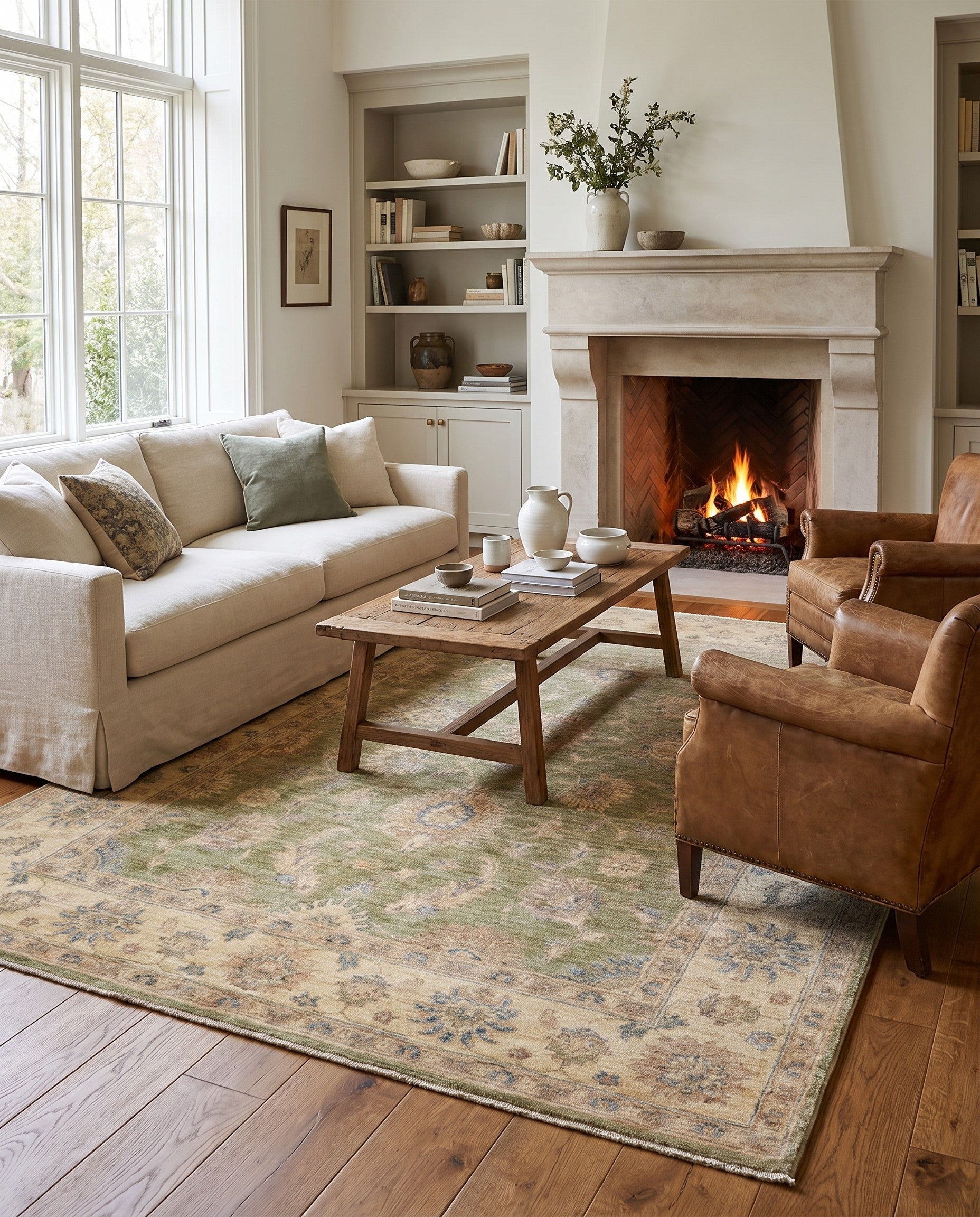 5' 1 x 7' 1 Hand Knotted Ziegler Rug