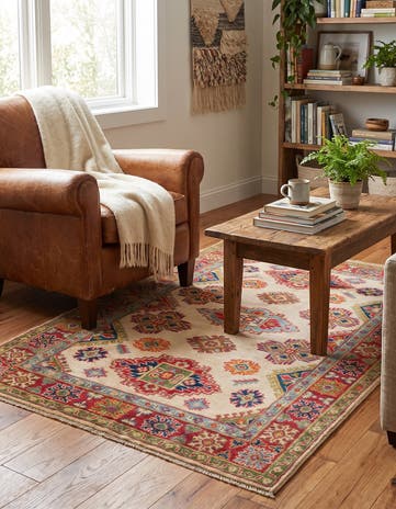 3' 11 x 5' 4 Hand Knotted Kazak Rug