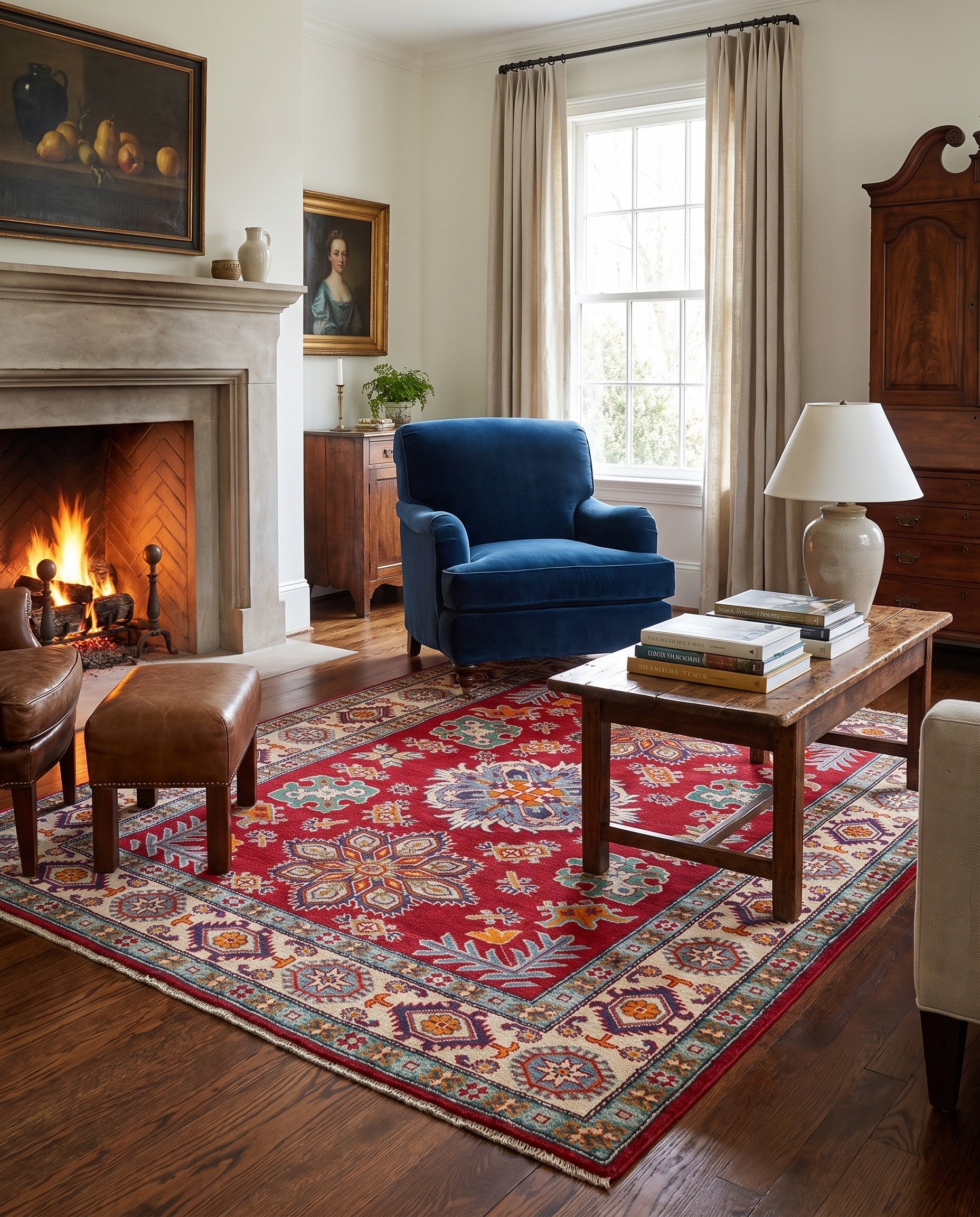 150cm x 195cm Hand Knotted Kazak Rug