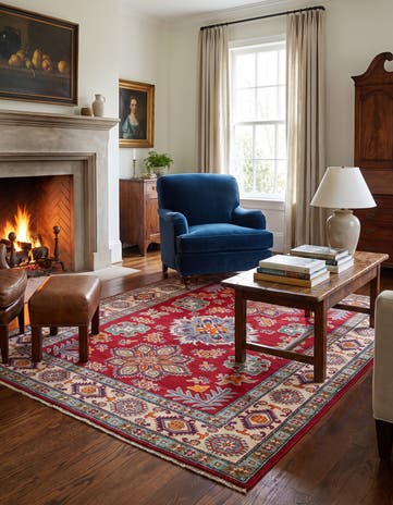 5' x 6' 5 Hand Knotted Kazak Rug