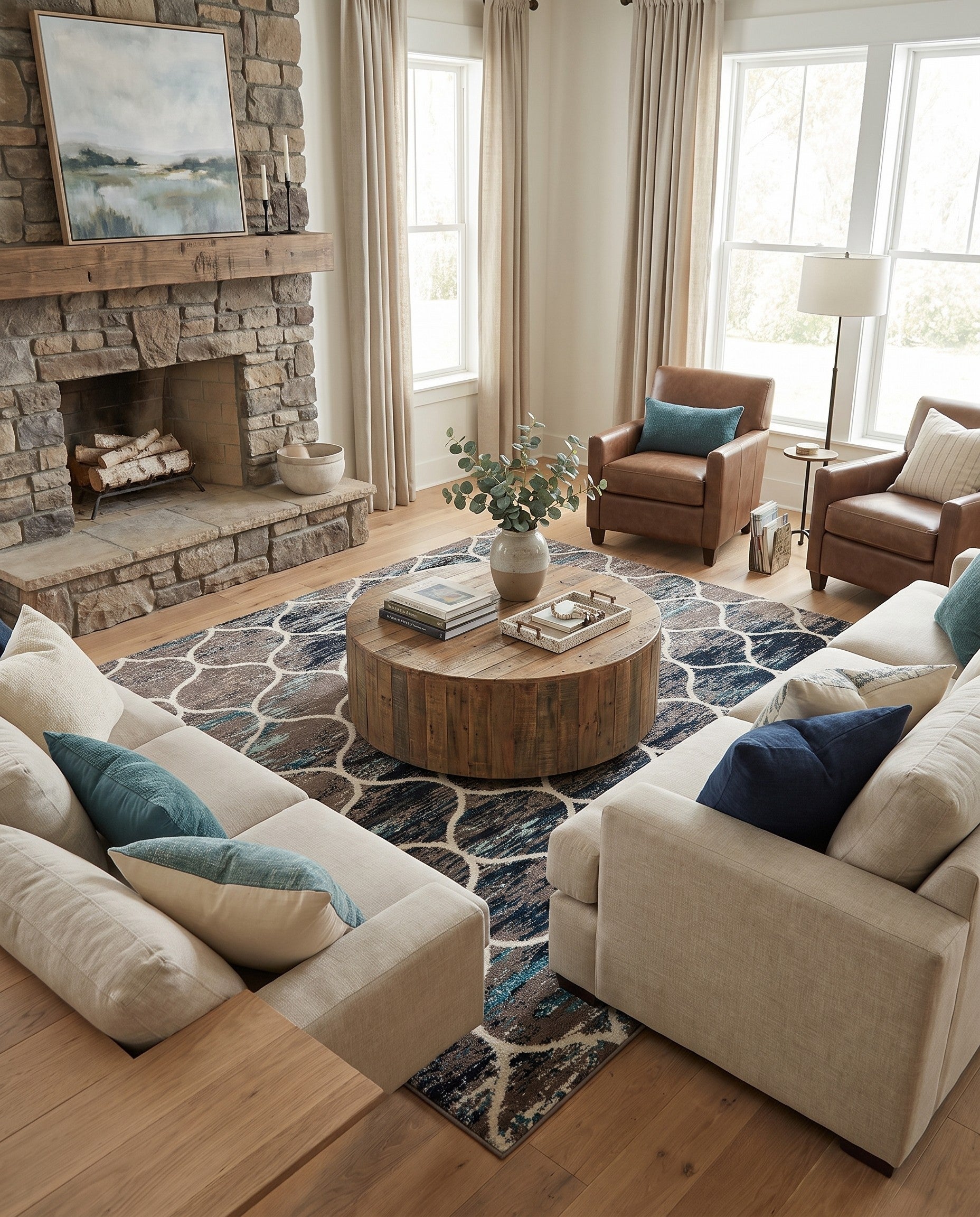 10' x 10' Lattice Frieze Square Rug