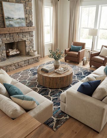 10' x 10' Lattice Frieze Square Rug