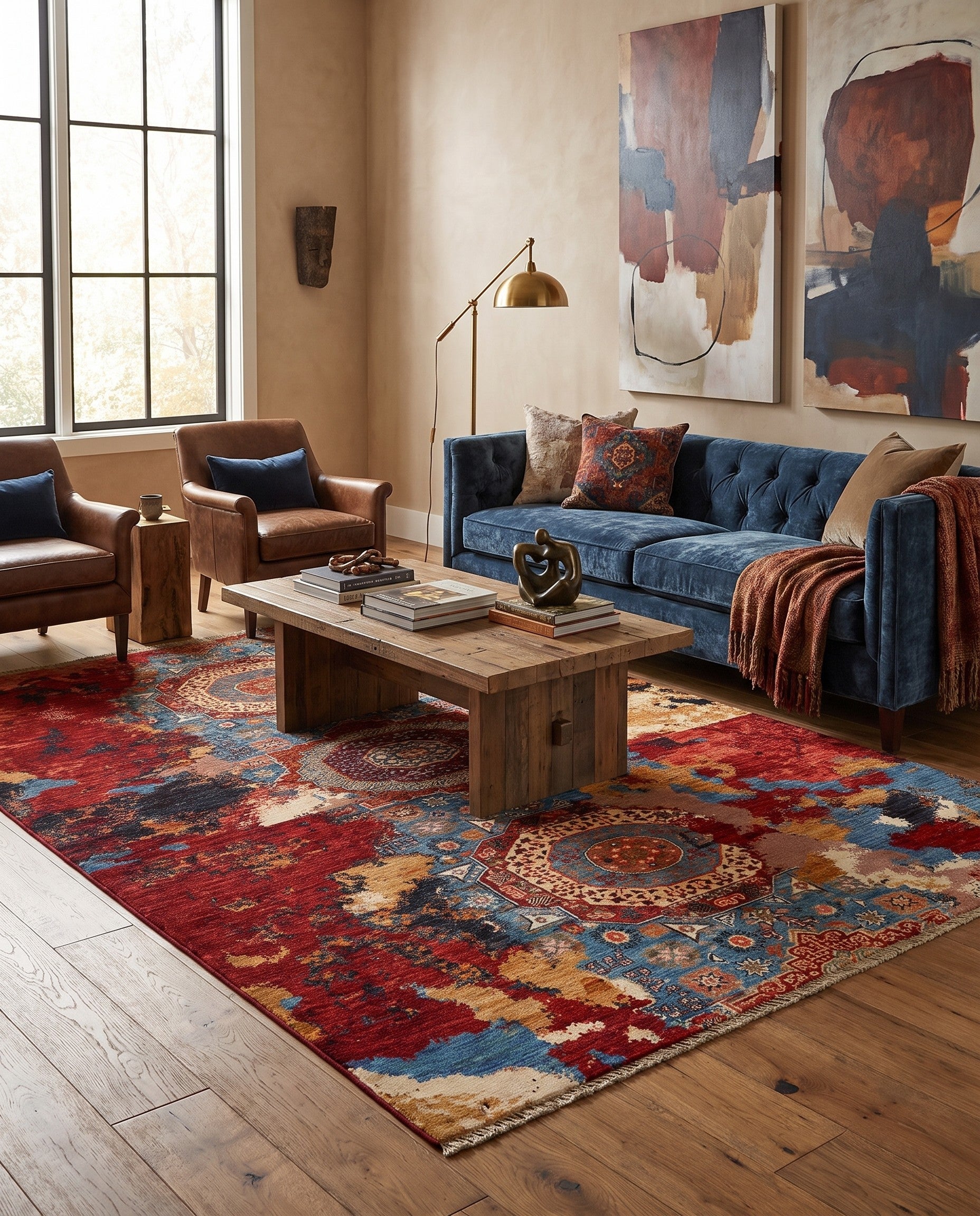 5' 9 x 8' 1 Hand Knotted Mamluk Ziegler Rug