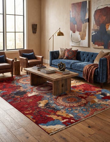 5' 9 x 8' 1 Hand Knotted Mamluk Ziegler Rug