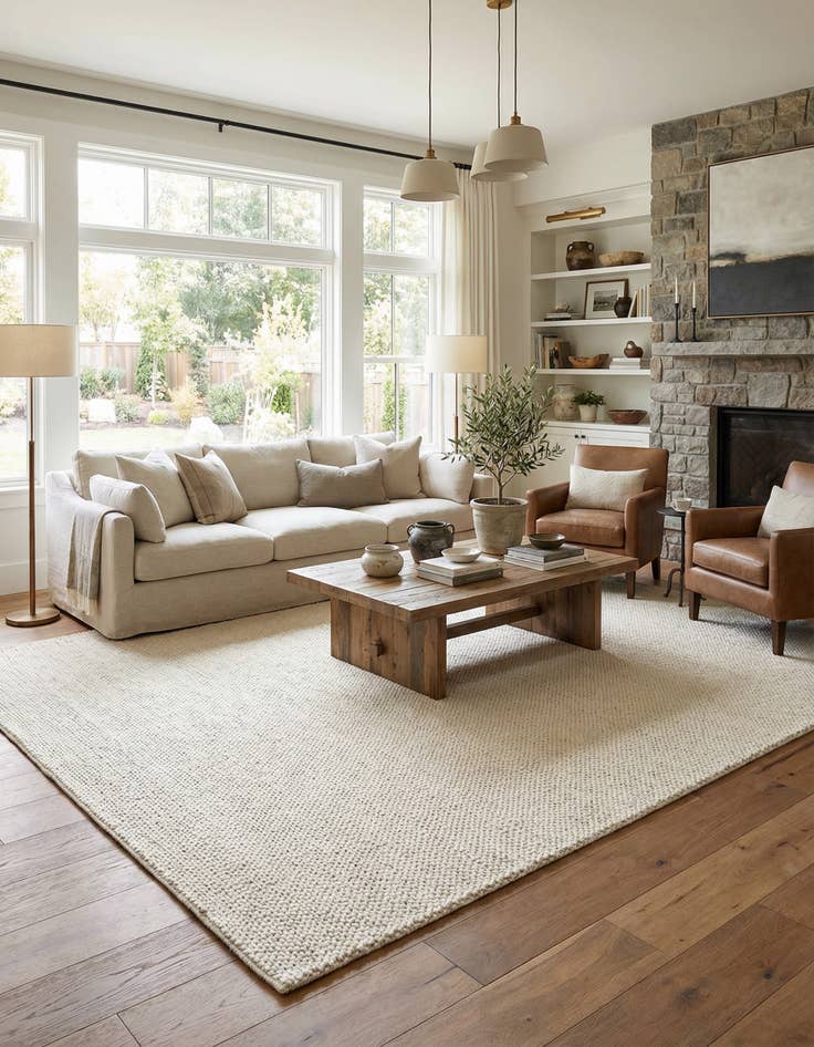 Detail image of 10' x 14' 1  Hand Woven Lana New Zealand Wool Rug