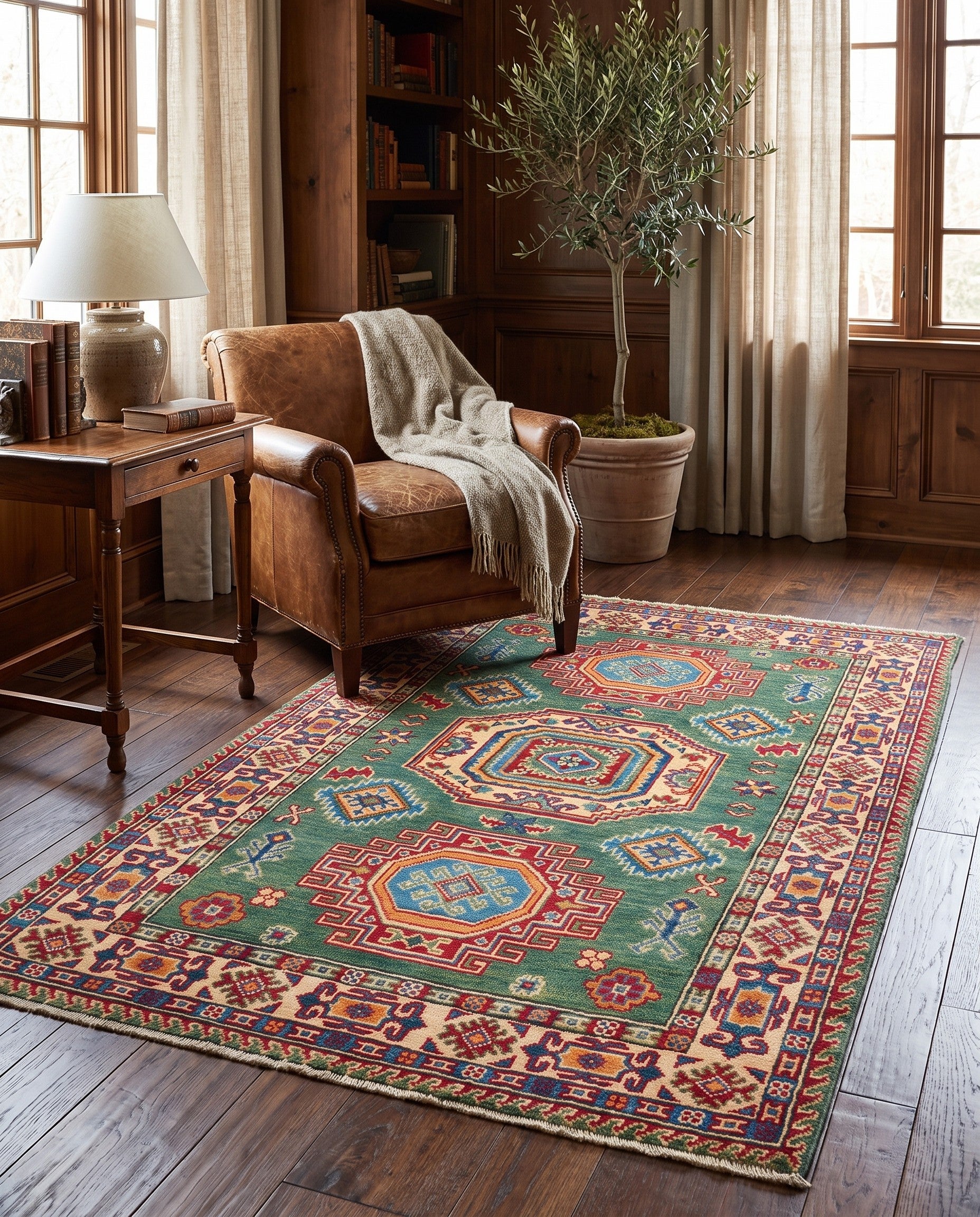 3' 1 x 5' 3 Hand Knotted Kazak Rug