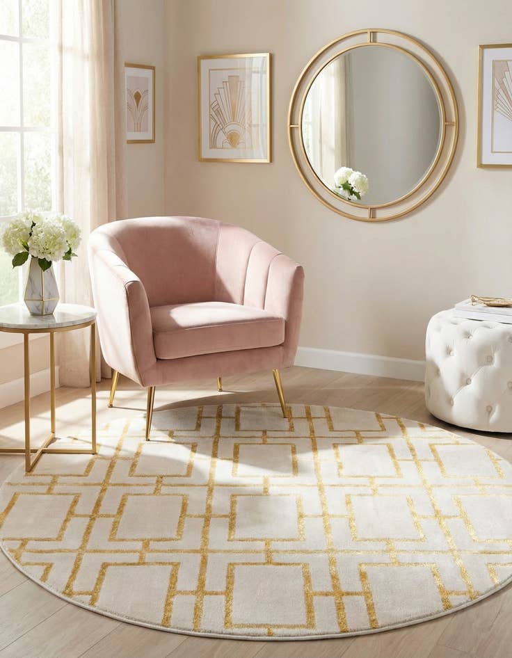 Detail image of 5' 3 x 5' 3 Marilyn Monroe&trade; Glam Deco Round Rug