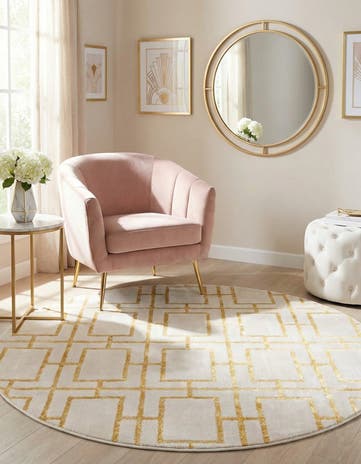 5' 3 x 5' 3 Marilyn Monroe™ Glam Deco Round Rug