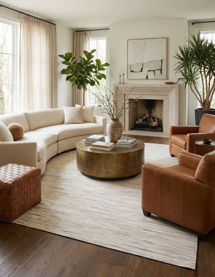 Detail image of 8' x 9' 11 Cowhide Stocks Rug