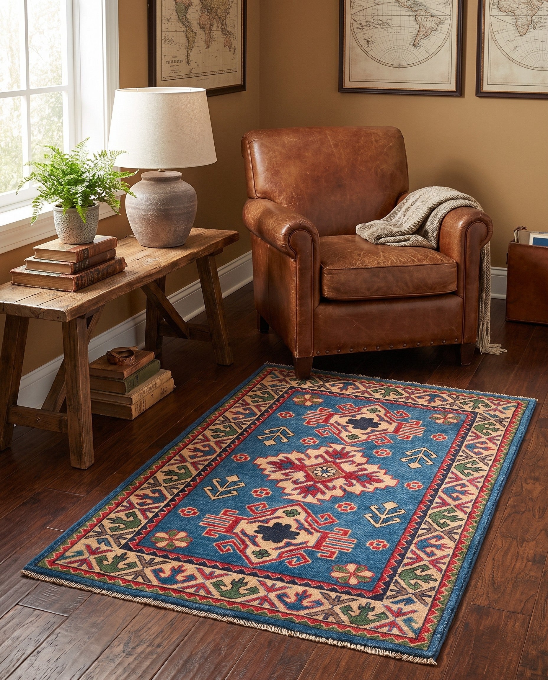 2' 8 x 4' Hand Knotted Kazak Rug