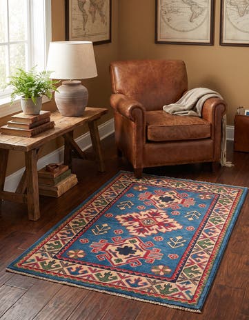 2' 8 x 4' Hand Knotted Kazak Rug