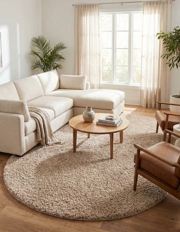 Linen Zermatt Shag Oval Rug