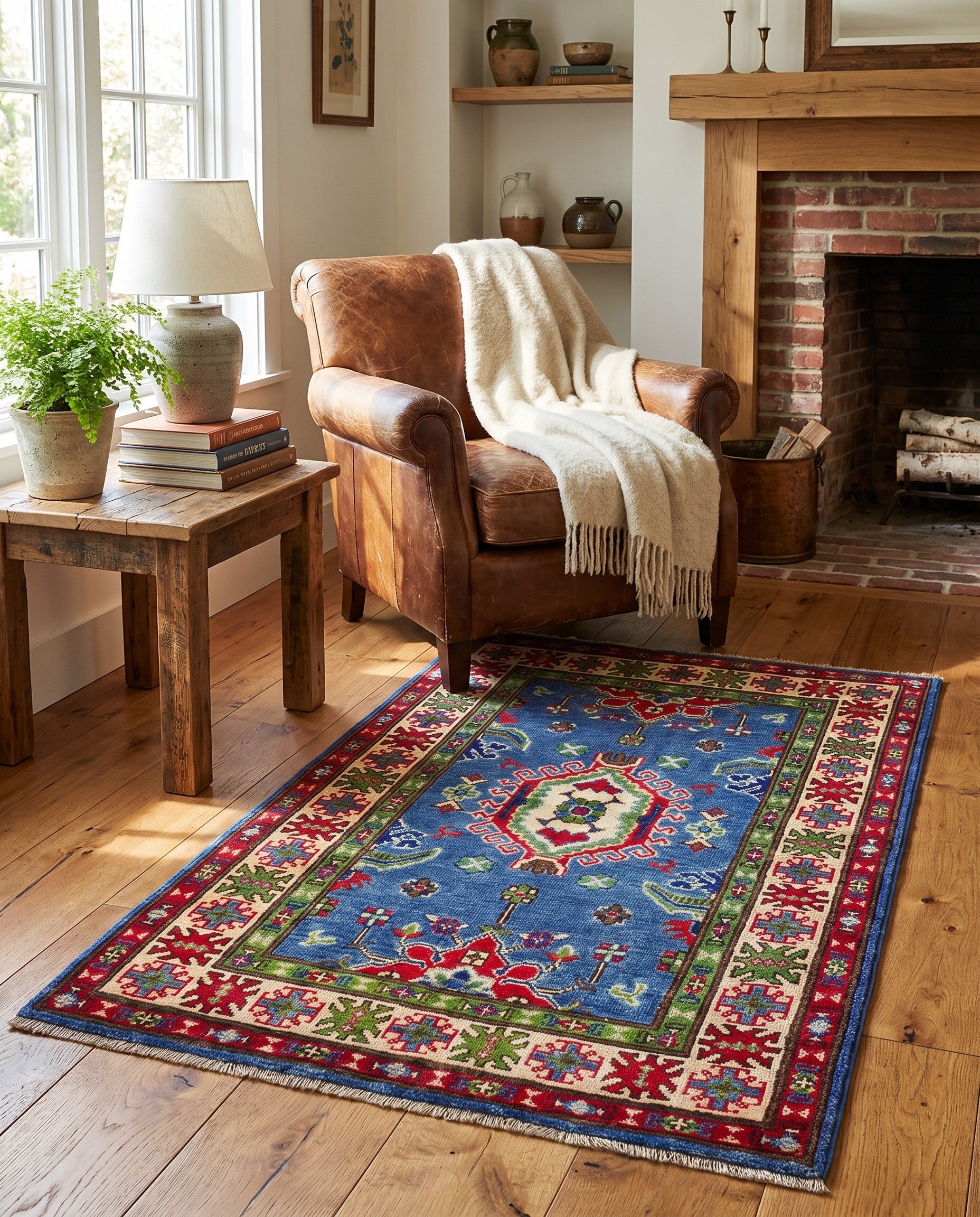 2' 9 x 4' 4 Hand Knotted Kazak Rug