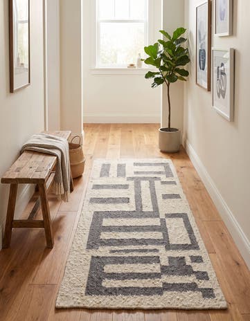 3' x 8' 2 Hand Knotted Moroccan Wool Runner Rug