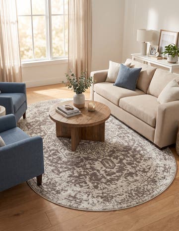 White Arlington Oval Rug