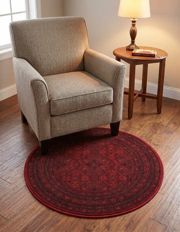 Red Bokhara Round Rug