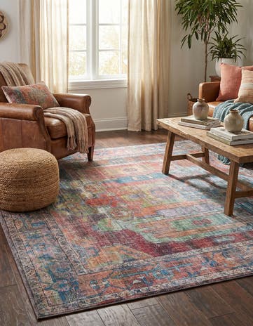 7' 3 x 7' 3 Washable Maahru Square Rug